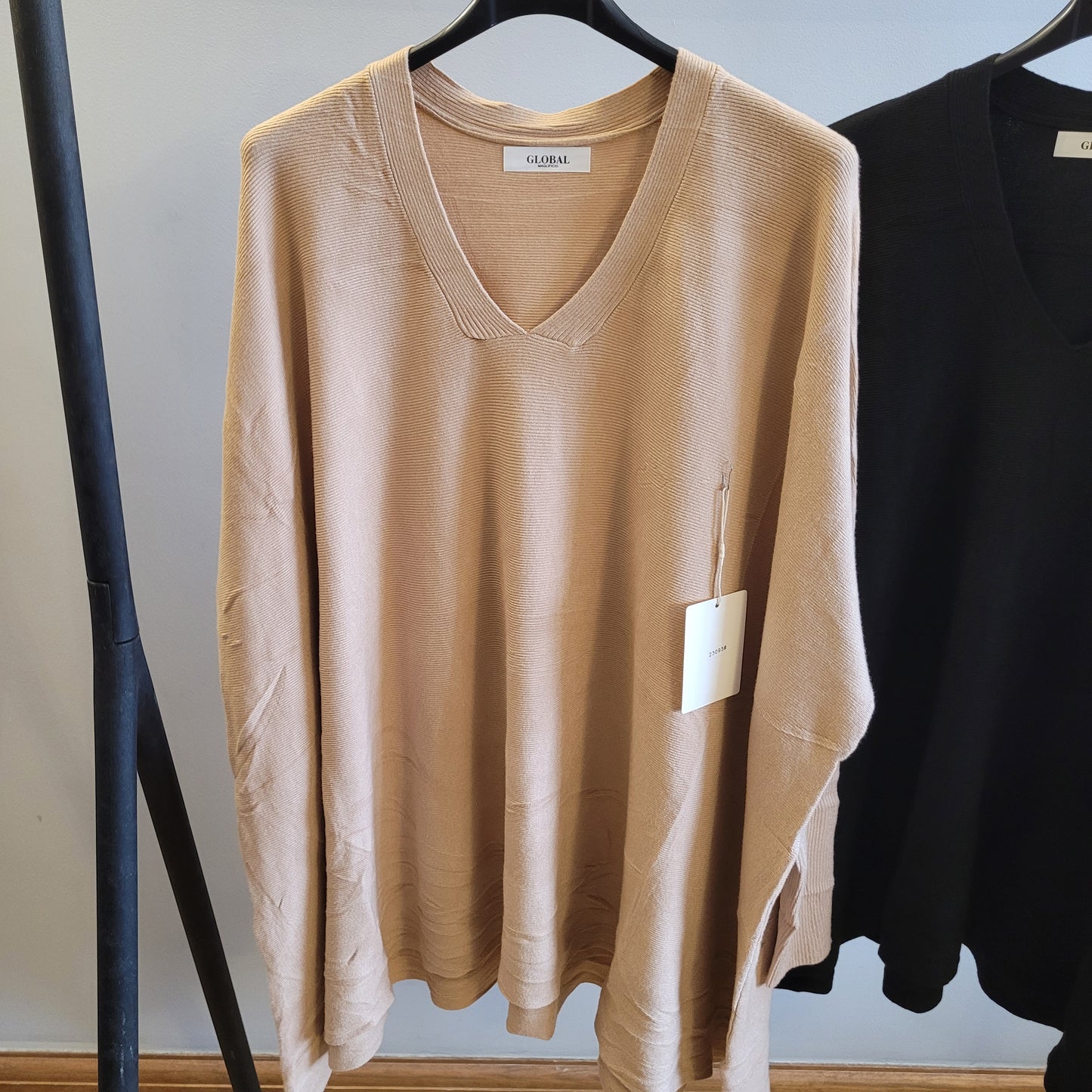 Ribbed V Neck Jumper