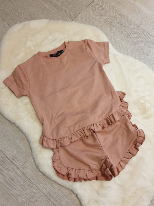 Baby Girls Rose Frilled Lounge Set