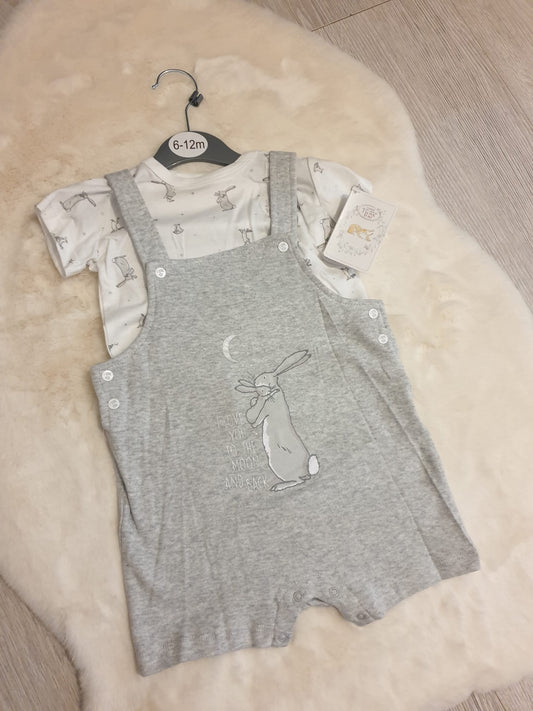 BabyBoy Grey Hare Dungaree Set